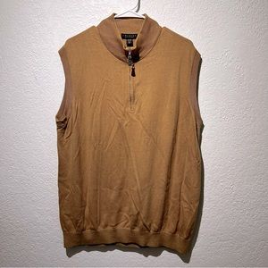 J. Hilburn cotton Silk Cashmere Blend Zip Vest Mens XL